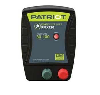 PATRIOT PMX120 110V AC POWERED FENCE CHARGER, 30 MILE / 100 ACRE